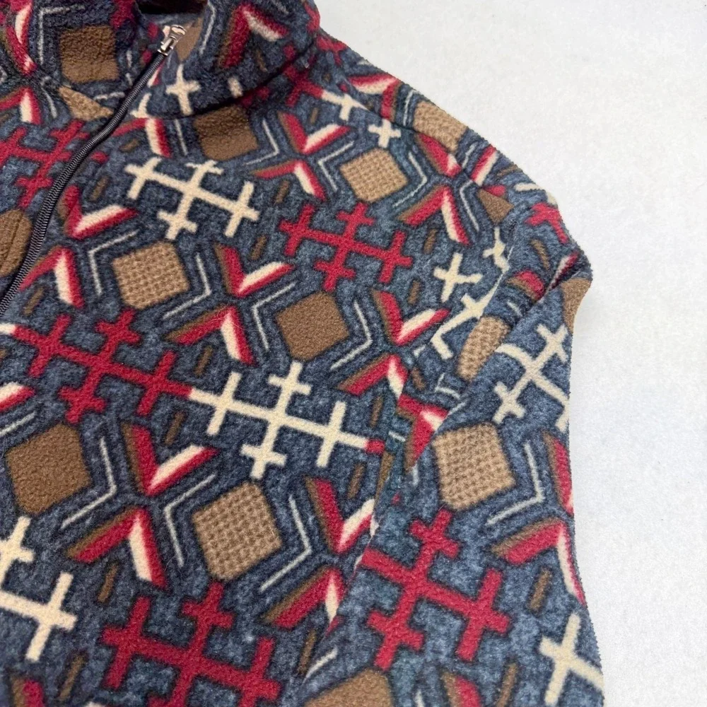 Vintage Woolrich Fleece Pullover Mens‎ XL Aztec Print Southwest 1/4 Zip 90s